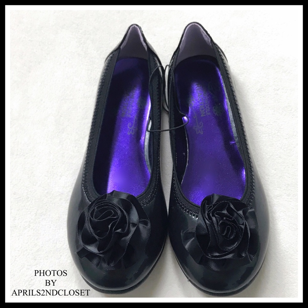 GIRL’S BLACK DRESSY SHOES BALLET FLATS SLIP ONS DRESS SHOES - Picture 5 of 8